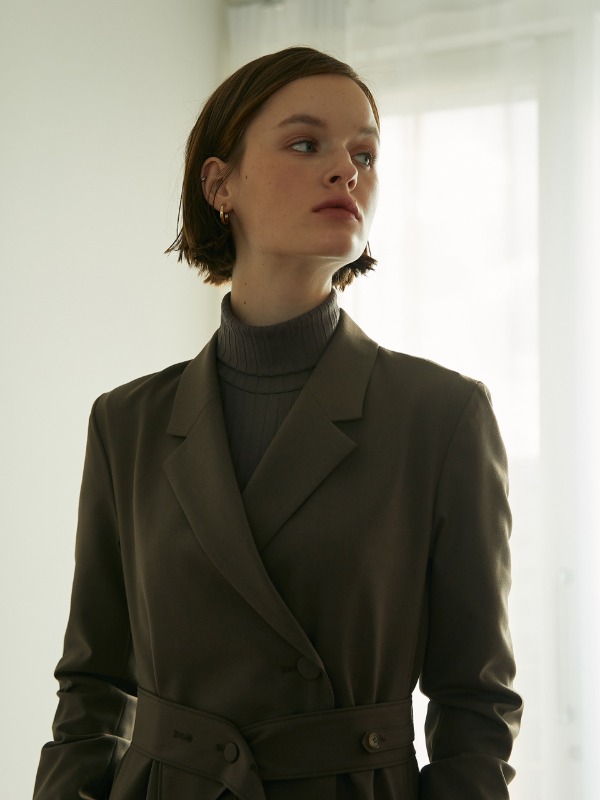 Claire Long Jacket Dress [Dark Brown]