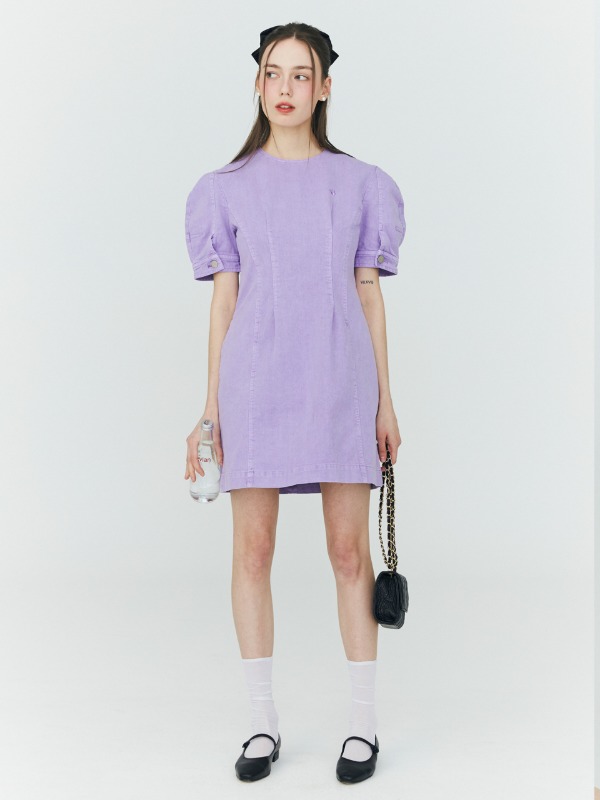 [리퍼브] Denim Mini Dress [Purple]