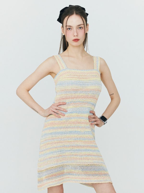 Crochet Knit Flare Dress